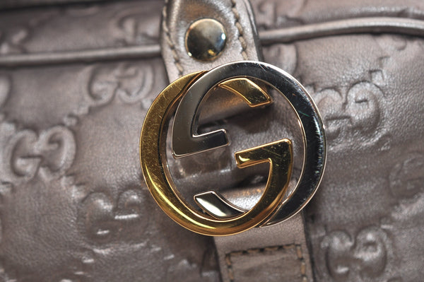 Authentic GUCCI Guccissima Twins GG Leather Hand Bag 232958 Purple 7119J