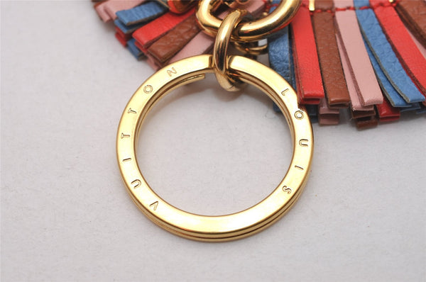 Authentic Louis Vuitton Porte Cles LV Fringe Key Charm Leather Multicolor 7122I