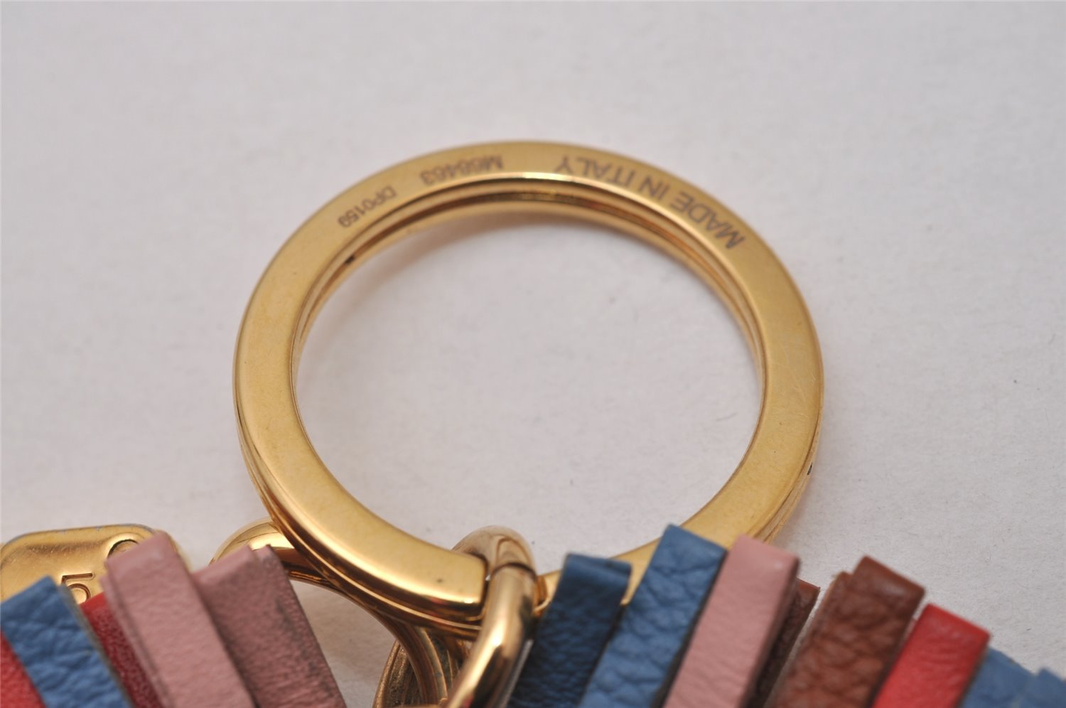 Authentic Louis Vuitton Porte Cles LV Fringe Key Charm Leather Multicolor 7122I