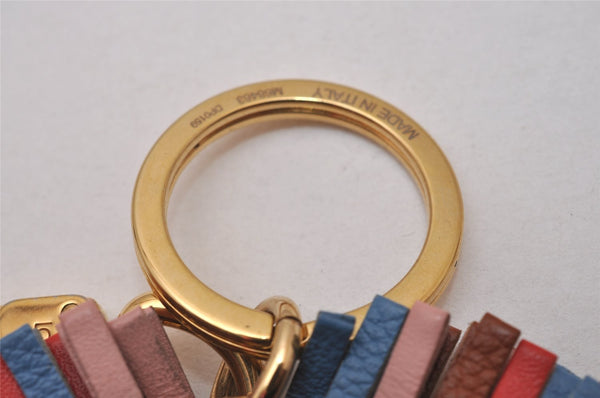 Authentic Louis Vuitton Porte Cles LV Fringe Key Charm Leather Multicolor 7122I