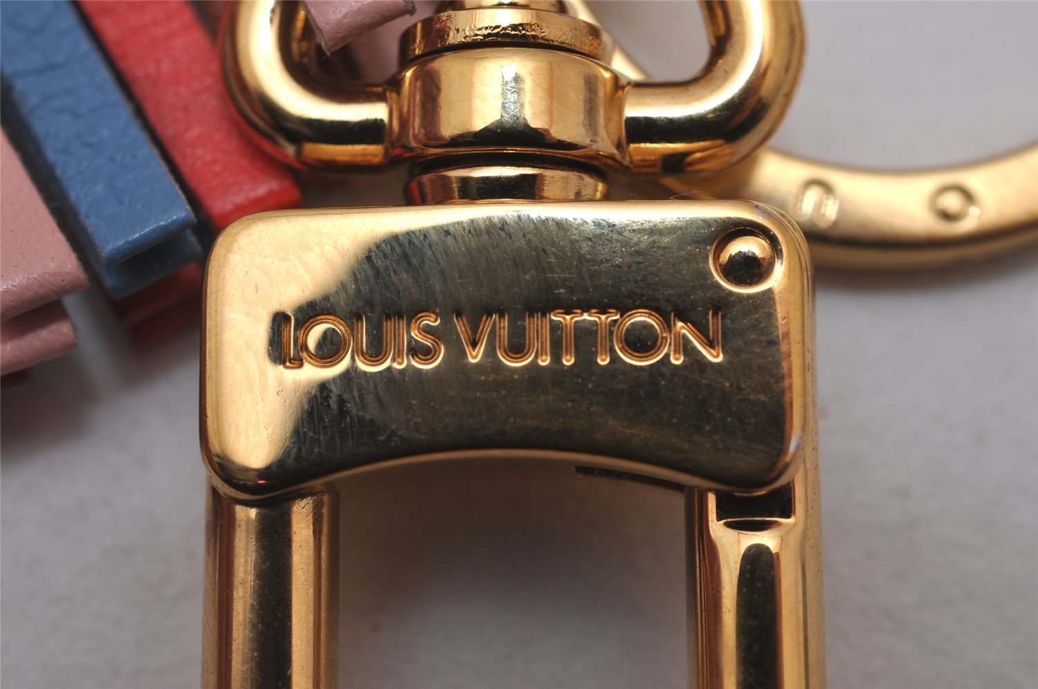 Authentic Louis Vuitton Porte Cles LV Fringe Key Charm Leather Multicolor 7122I