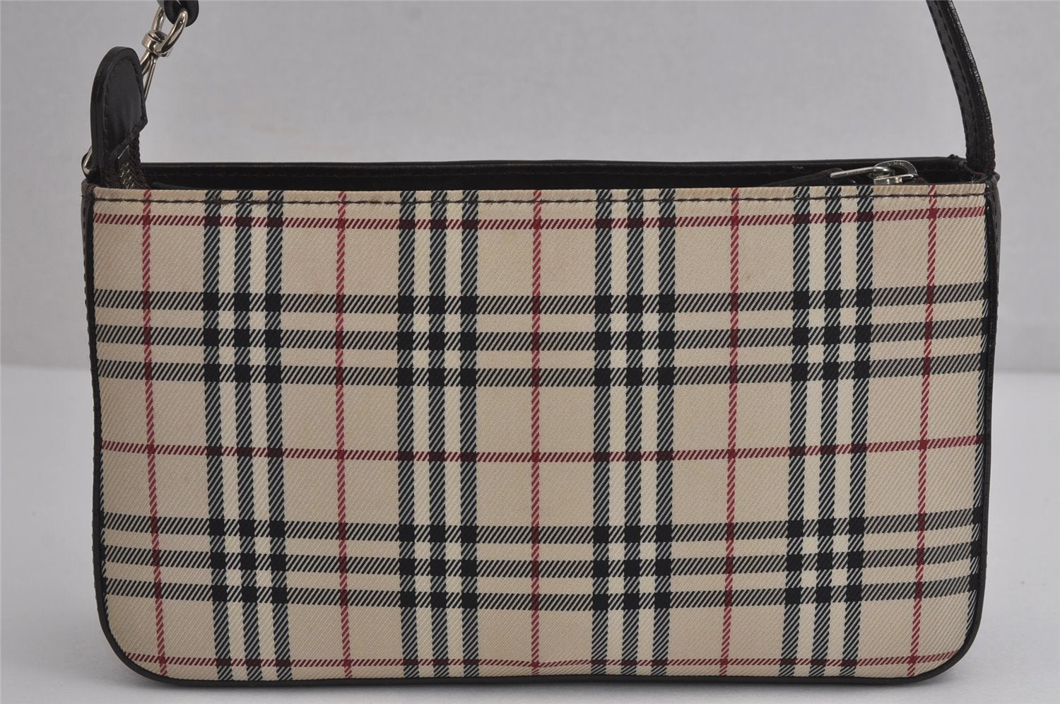 Authentic BURBERRY Nova Check Shoulder Hand Bag Purse Nylon Leather Beige 7126J