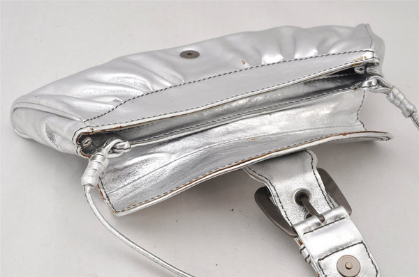 Authentic CELINE Vintage Shoulder Hand Bag Purse Leather Silver 7127K