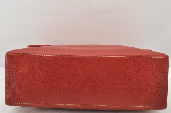 Authentic LOEWE Velazquez Vintage 2Way Shoulder Hand Bag Purse Leather Red 7128K