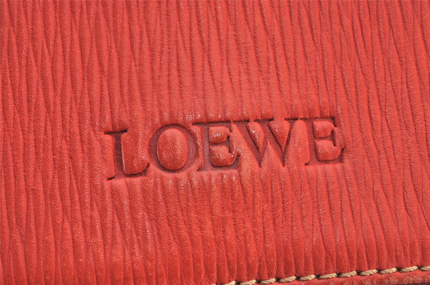 Authentic LOEWE Velazquez Vintage 2Way Shoulder Hand Bag Purse Leather Red 7128K