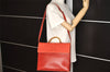 Authentic LOEWE Velazquez Vintage 2Way Shoulder Hand Bag Purse Leather Red 7128K