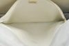 Authentic CHANEL Calf Skin Matelasse Chain Shoulder Cross Bag White CC 7129I