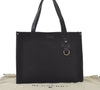 Authentic BURBERRY Vintage Shoulder Tote Bag Canvas Leather Black 7130K