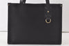 Authentic BURBERRY Vintage Shoulder Tote Bag Canvas Leather Black 7130K