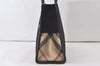 Authentic BURBERRY Vintage Shoulder Tote Bag Canvas Leather Black 7130K