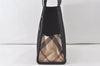 Authentic BURBERRY Vintage Shoulder Tote Bag Canvas Leather Black 7130K