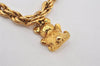 Authentic GIVENCHY Vintage Chain Bracelet Bear Motif Gold Tone 7132K