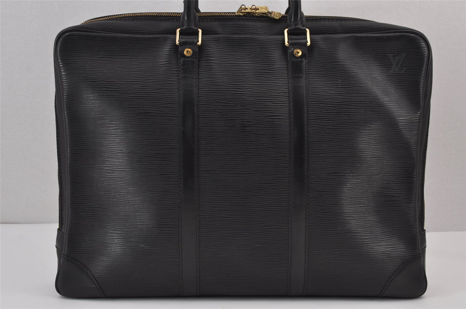 Authentic Louis Vuitton Epi Porte Documents Voyage Briefcase M59162 Black 7134J
