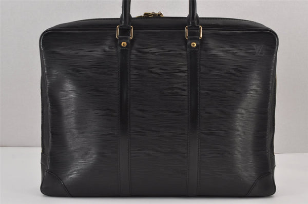 Authentic Louis Vuitton Epi Porte Documents Voyage Briefcase M59162 Black 7134J