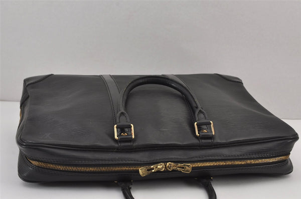 Authentic Louis Vuitton Epi Porte Documents Voyage Briefcase M59162 Black 7134J