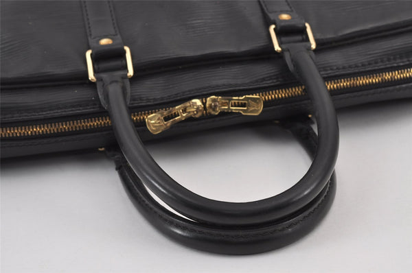 Authentic Louis Vuitton Epi Porte Documents Voyage Briefcase M59162 Black 7134J