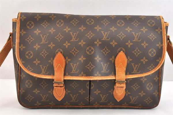 Authentic Louis Vuitton Monogram Gibeciere GM Shoulder Cross Bag M42246 LV 7137K