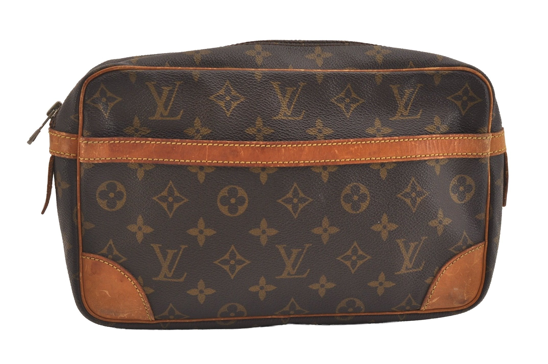 Authentic Louis Vuitton Monogram Compiegne 28 Clutch Hand Bag M51845 LV 7139J