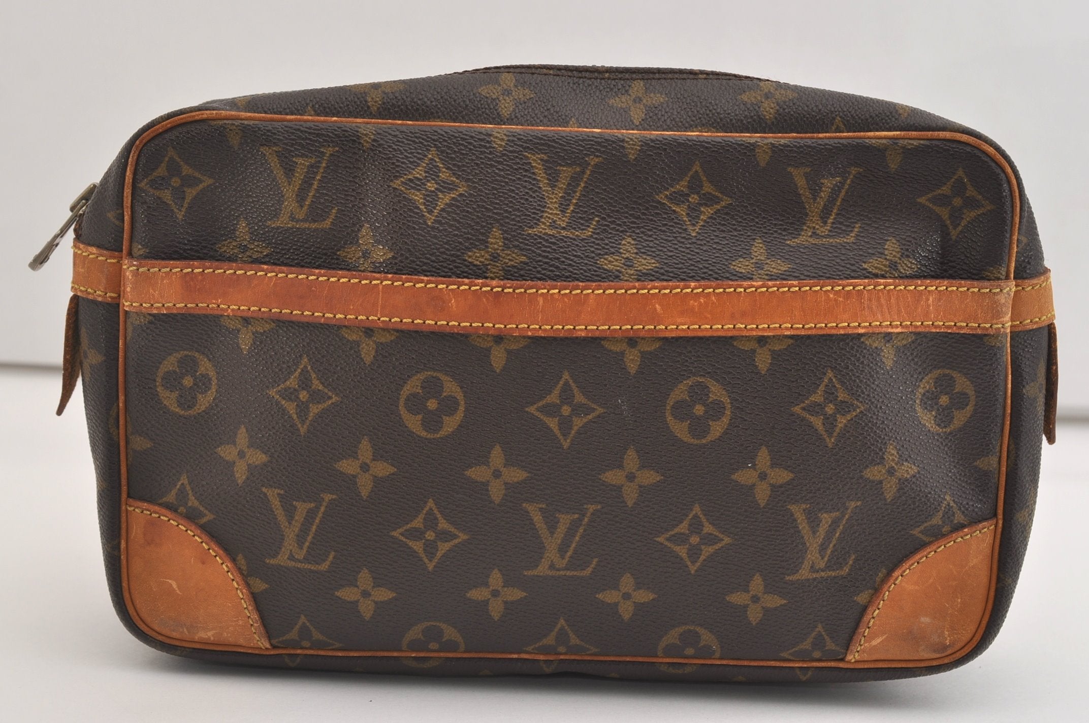 Authentic Louis Vuitton Monogram Compiegne 28 Clutch Hand Bag M51845 LV 7139J