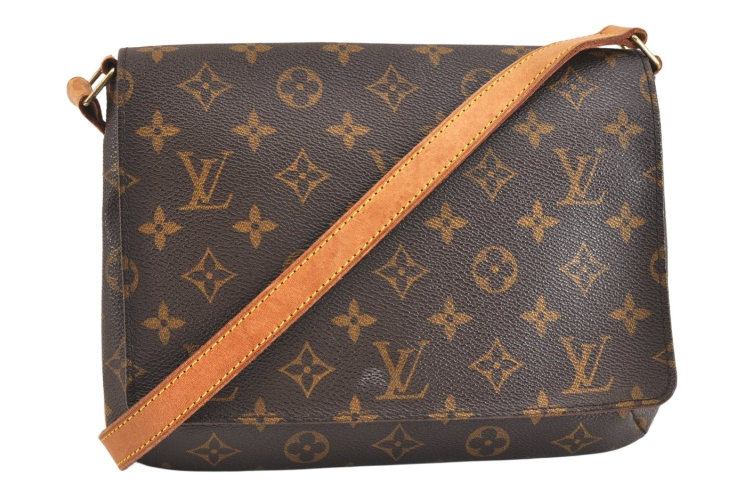 Authentic Louis Vuitton Monogram Musette Tango Shoulder Bag M51257 LV 7139K