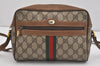 Authentic GUCCI Web Sherry Line Shoulder Cross Bag GG PVC Leather Brown 7140J