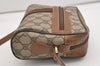 Authentic GUCCI Web Sherry Line Shoulder Cross Bag GG PVC Leather Brown 7140J