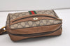 Authentic GUCCI Web Sherry Line Shoulder Cross Bag GG PVC Leather Brown 7140J