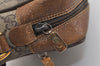 Authentic GUCCI Web Sherry Line Shoulder Cross Bag GG PVC Leather Brown 7140J