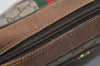 Authentic GUCCI Web Sherry Line Shoulder Cross Bag GG PVC Leather Brown 7140J