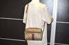 Authentic GUCCI Web Sherry Line Shoulder Cross Bag GG PVC Leather Brown 7140J