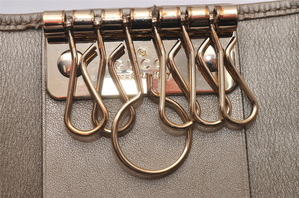 Authentic GUCCI Vintage 6 Hooks Key Case GG Canvas Leather 282432 Brown 7142I