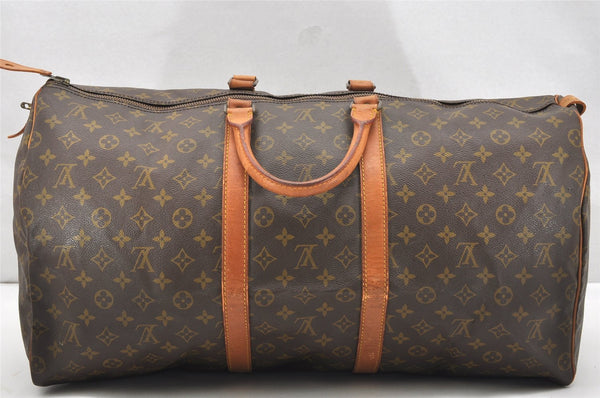 Authentic Louis Vuitton Monogram Keepall 55 Travel Boston Bag Old Model LV 7144K