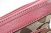 Authentic COACH Signature Shoulder Hand Bag Purse Canvas Leather Brown 7148I