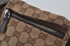 Authentic GUCCI Vintage Waist Body Bag Purse GG Canvas Leather 28566 Brown 7148J
