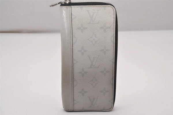 Authentic Louis Vuitton Taiga Rama Zippy Wallet Vertical White M30446 LV 7150I