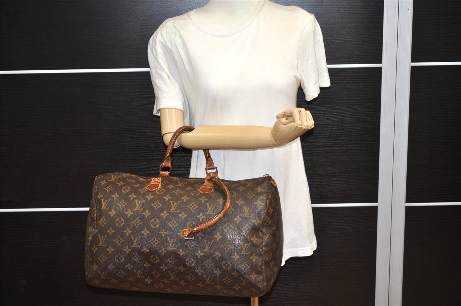 Authentic Louis Vuitton Monogram Speedy 40 Hand Boston Bag M41522 LV Junk 7151K