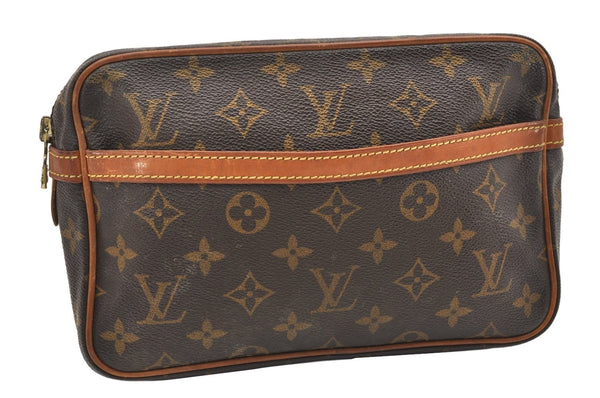 Authentic Louis Vuitton Monogram Compiegne 23 Clutch Hand Bag M51847 LV 7152K