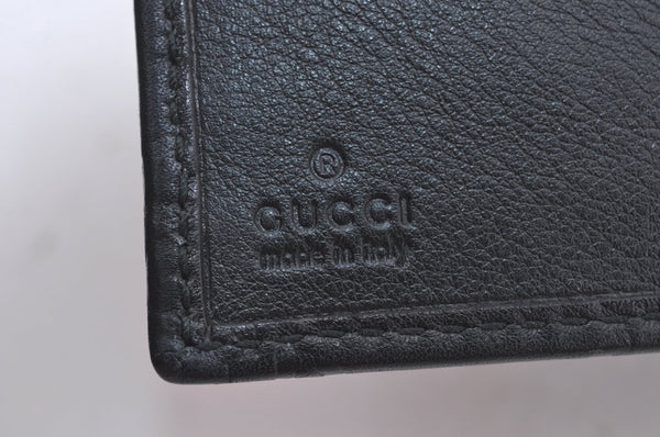 Authentic GUCCI Guccissima New Britt Wallet GG Leather 181594 Black Box 7154I