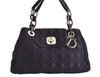 Authentic Christian Dior Cannage Nylon Leather Shoulder Hand Bag Purple CD 7154J