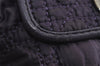 Authentic Christian Dior Cannage Nylon Leather Shoulder Hand Bag Purple CD 7154J