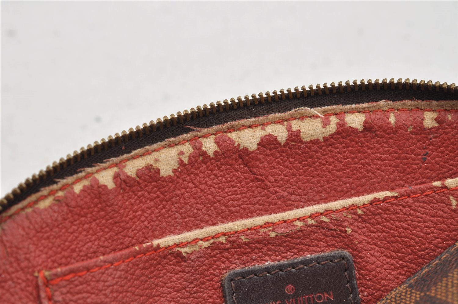 Authentic Louis Vuitton Damier Pochette Cosmetic PM Pouch N47516 LV 7155I