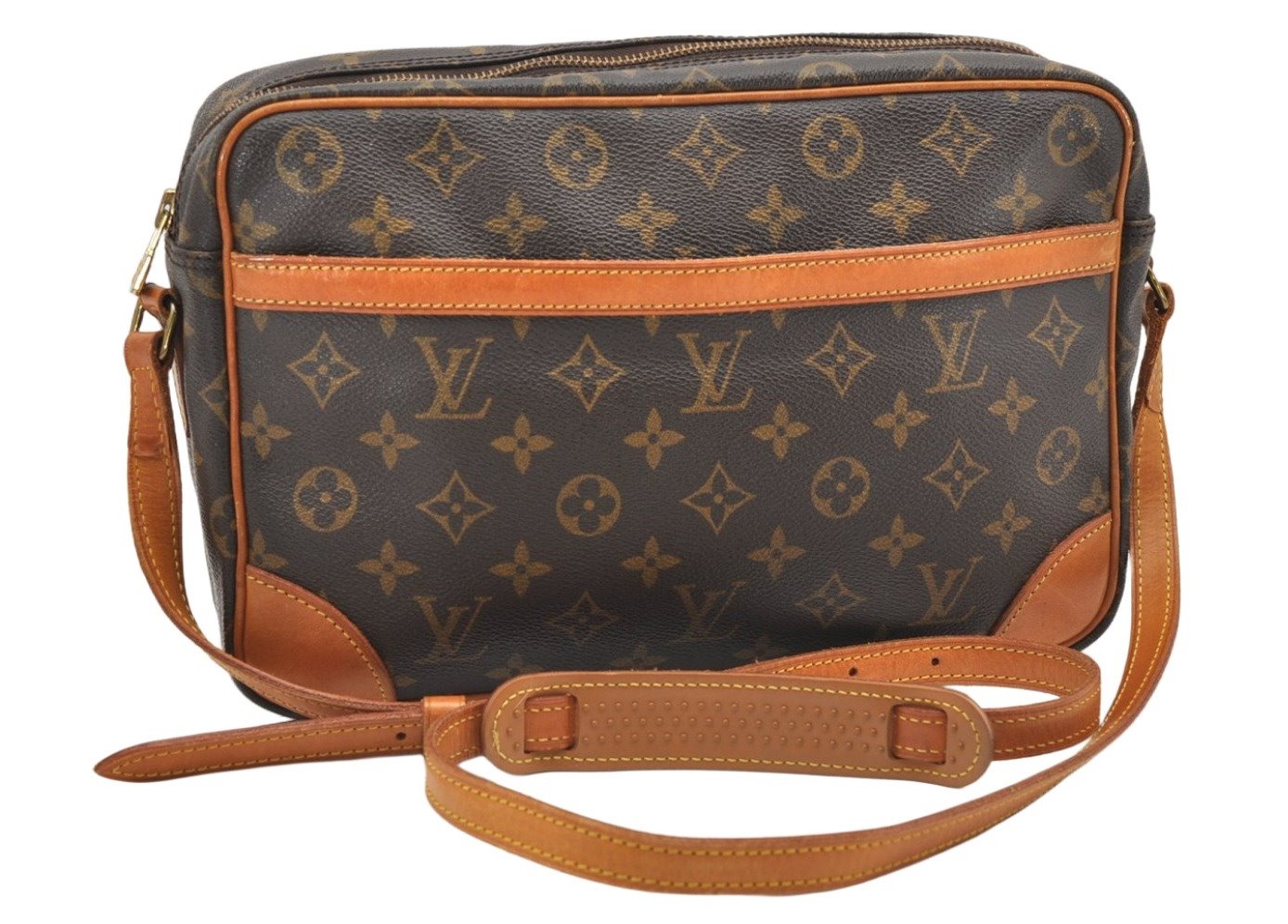 Authentic Louis Vuitton Monogram Trocadero 30 Shoulder Cross Bag M51272 LV 7155K