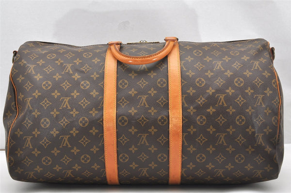 Authentic Louis Vuitton Monogram Keepall Bandouliere 55 M41414 Boston Bag 7156K