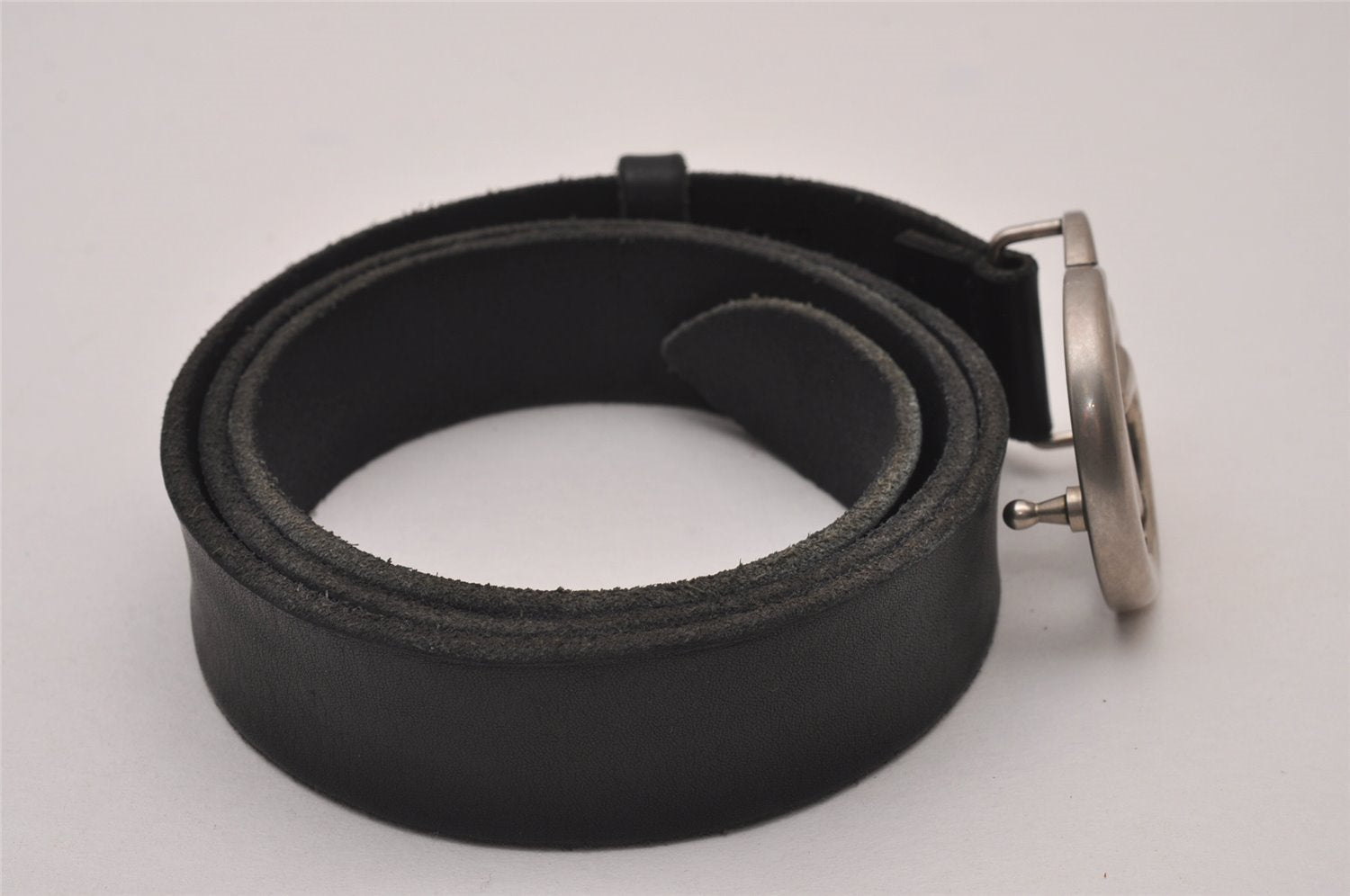 Authentic GUCCI Double G Leather Belt Size 90cm 35.4