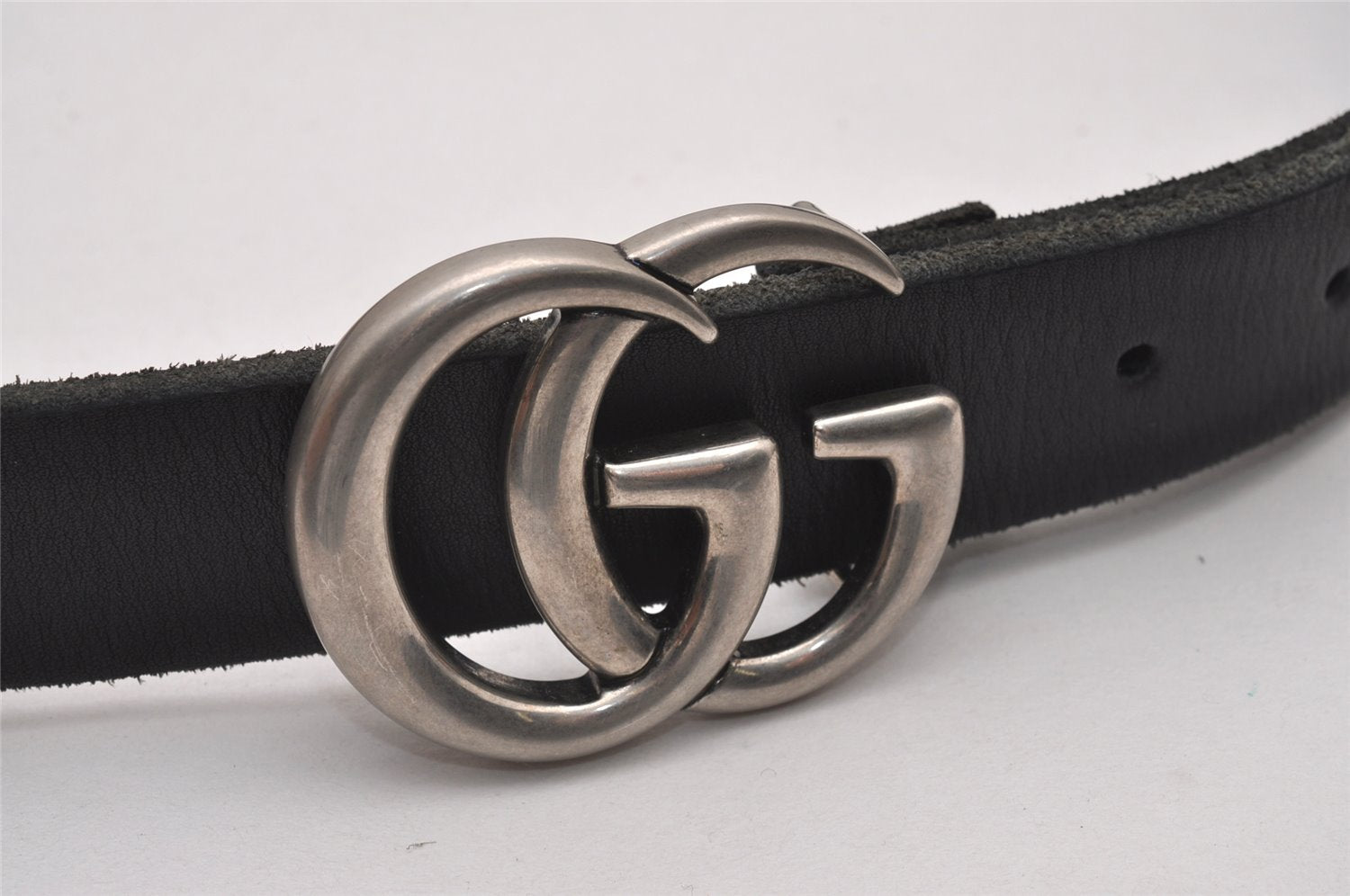 Authentic GUCCI Double G Leather Belt Size 90cm 35.4