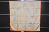 Authentic HERMES Carre 90 Scarf "FACE AU LARGE" Silk Orange Box 7159K