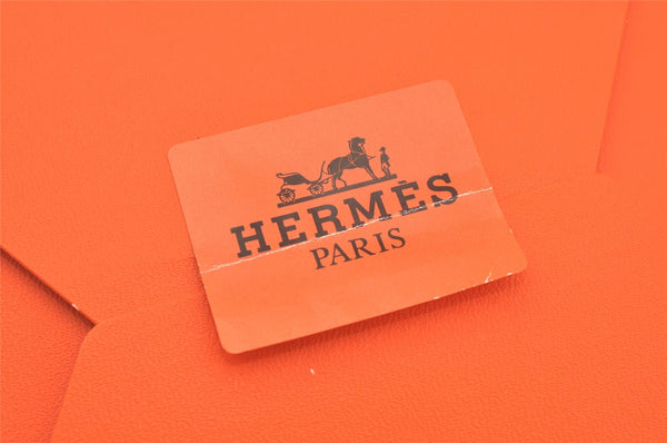 Authentic HERMES Carre 90 Scarf "FACE AU LARGE" Silk Orange Box 7159K