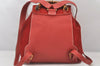 Authentic GUCCI Vintage Bamboo Drawstring Backpack Suede Leather Red 7160K