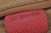 Authentic GUCCI Vintage Bamboo Drawstring Backpack Suede Leather Red 7160K