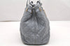 Authentic Christian Dior Panarea Cannage Tote Bag PVC Leather Blue Gray 7161K